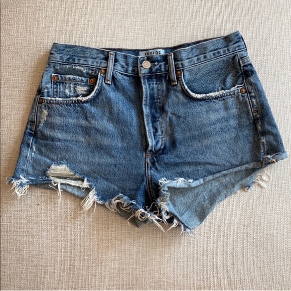 Agolde Pants - Agolde Parker Denim cut off shorts Rock Steady